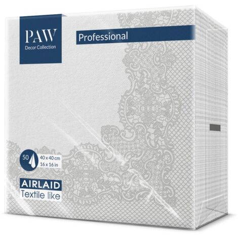 PAW - Tovaglioli di Carta Colorati - Airlaid (40 x 40 cm) I Tovaglioli Stoffa Colorati - Classico, Argento, Cornice I Tovaglioli Ideali per Pasqua, Natale, Feste, Matrimoni, Battesimi - Royal Lace