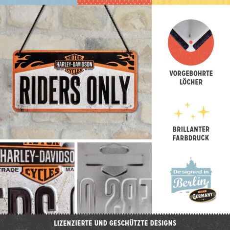 Nostalgic-Art Targhe Vintage, Harley-Davidson – Diamond Plate – Idea Regalo per Amanti di Moto, in Metallo, Design Retro per Decorazione, 15 x 20 cm