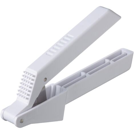 KitchenCraft Pressa per aglio, plastica, bianco, 16 x 4 cm (1/4)