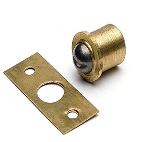 Bulk Hardware BH03477 Arresto a Sfera in Ottone Massiccio per Ante di Armadi e Credenze, 13 mm, Bianco, Set di 2 (1/2)