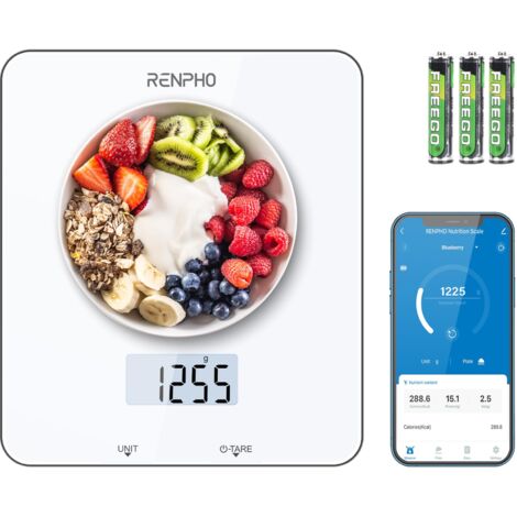 TOPWAY Bilancia Da Cucina Digitale In Acciaio Inox - 5kg/11lbs, Ultra Sottile (1,5 Cm) Con Display LCD - 5
