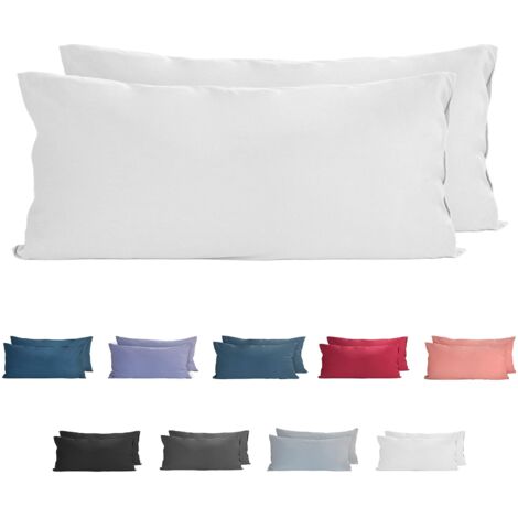 Komfortec Set di 2 federe in 100% cotone 40 x 80 cm, federa in jersey super morbido di alta qualità 150 g/m², federa per cuscino, bianca, federa kmf jersey 40x80 bianca