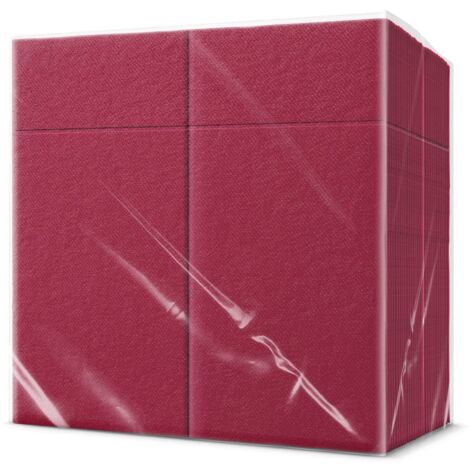 PAW - Tovaglioli tascabili Airlaid (39 x 40 cm) I 50 pezzi I A tinta unita I Tipo di tessuto I Decorazione da tavola elegante I HoReCa I Per occasioni come matrimoni, feste I Color: Bordeaux