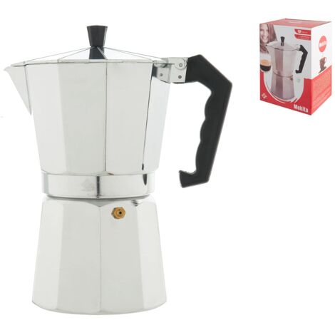 Home Mokita Caffettiera, Alluminio, Argento/Nero, 12 Tazze (1/2)
