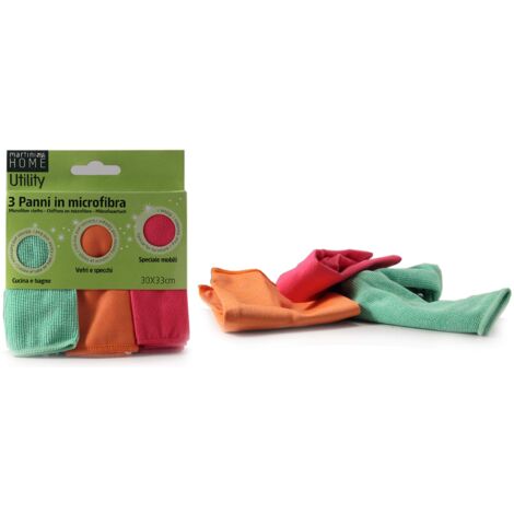 martini SPA Panni Microfibra Multiuso, Misto Poliestere, Multi-Colour, 30x33, 3 unità (1/3)