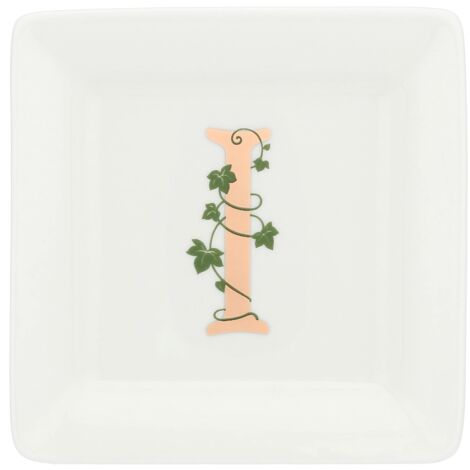 La Porcellana Bianca - Piattino Quadrato Lettera I - Arredo Casa, Cucina - Linea Adorato - Idea Regalo - Porcellana - 10x10xh1,5 cm (1/3)