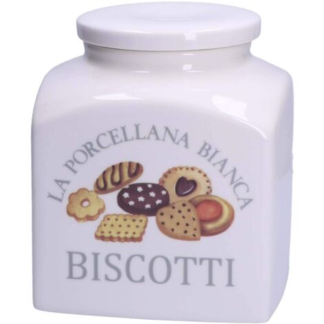 Porcellana Bianca Barattolo Aglio Deco - Barattoli Conserva