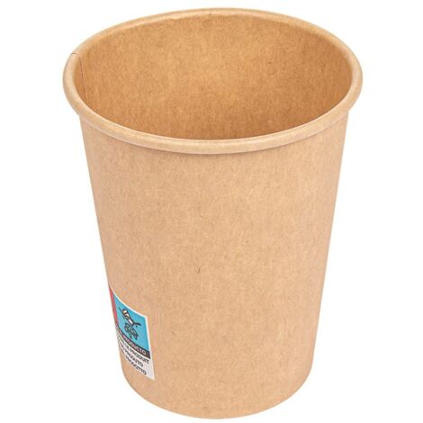 50 pezzi - Bicchieri Bevande Calde 1 Parete 180 ml 260 + 18 Pe G/M2 Ø7,2/5,3X7,8 cm Marrone Cartoncino (1/2)