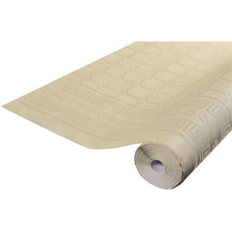 Pro Nappe - Cod. R482568I - Tovaglia a rotolo in carta damascata 1,18 x 25 Mt - 83 coperti - Carta dal motivo universale, offre eleganza e sobrietà - Colore beige