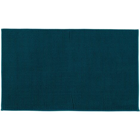 Gözze - Morbidissimo Tappetino da Bagno Antiscivolo, 100% Microfibra, 50 x 70 cm - Blu petrolio (1/5)