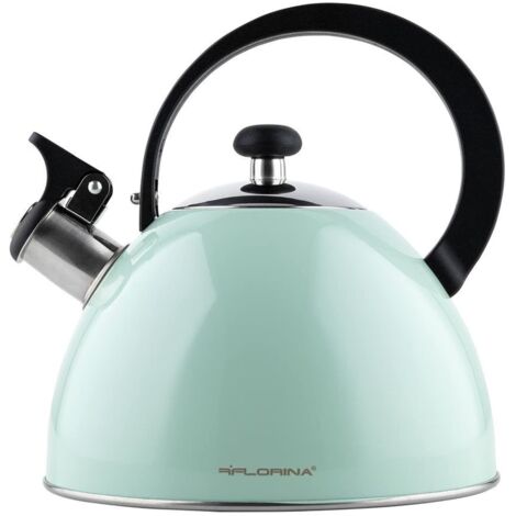 FLORINA Bollitore Acqua (2,5 l) I Bollitore da Fornello BRILLO I Bollitore con Manico in Bachelite I Antigraffio I Bollitore per Fornelli a Induzione, Gas, Elettrici I Colore: Menta (1/4)