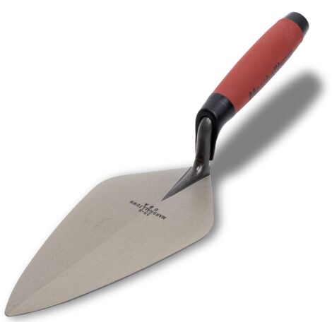 Cazzuola Marshalltown, cazzuola London Style con manico ergonomico Durasoft, in acciaio al carbonio, con punta larga e collo dritto, dimensioni della cazzuola: 229x108 mm