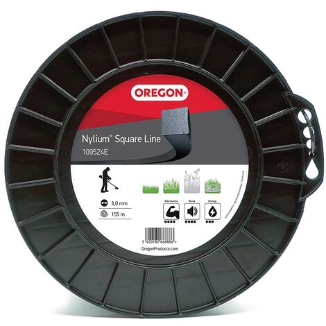 Oregon Filo per Decespugliatore Quadrato in Nylon per Impieghi Gravosi, Bobina da 3,0 mm x 155 m – Adatto alla Maggior Parte delle Marche di Tagliabordi