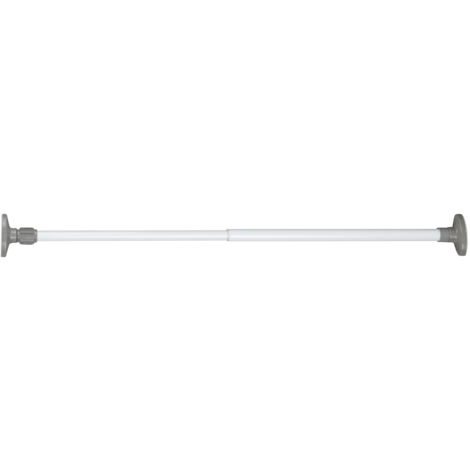 WENKO Asta appendiabiti estensibile Herkules, asta appendiabiti senza foratura, asta per abiti telescopica, fissaggio a torsione da fissare tra due muri o in un armadio, Metallo, 8x47-80x4,5 cm, Bianc