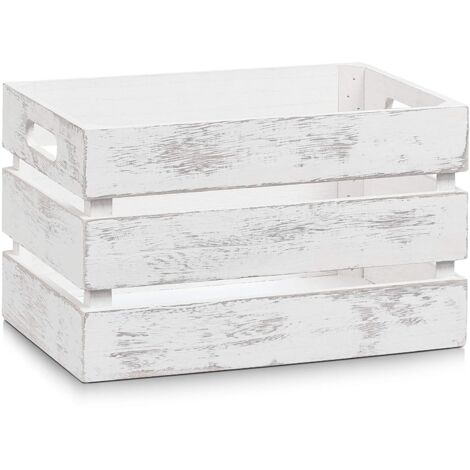 Zeller 15130 Cesto Contenitore, Legno, Bianco, 31x21x18.7 cm (1/4)