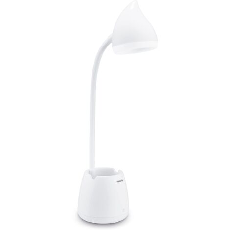 Philips LED Lampada da Tavolo Hat, Dimmerabile, Batteria da 900mA, 3000-5700K, 4.5W, Bianco (1/5)