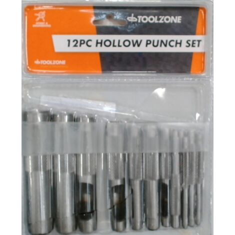 Toolzone PN104 3 – 19 mm Fustelle per fori circolari, per pelle/gomma/cartone/guarnizioni/plastica/carta – colore nero (12 pezzi)