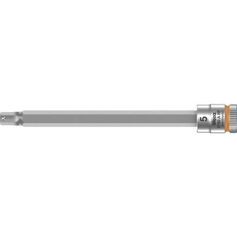 Wera, 8740 A HF Zyklop Bussole a inserto con attacco da 1/4" con ritegno vite, 5,0 x 100 mm