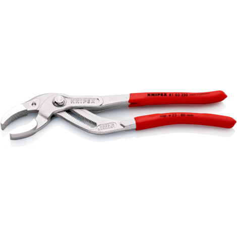 KNIPEX 81 03 250 SB Pinza per sifone e connettore Rivestita in plastica antiscivolo cromata 250 mm