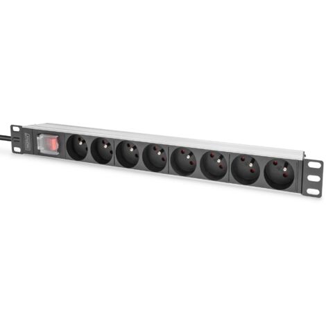Multipresa Digitus a 8 prese con interruttore 16A/4000W/250V Nero [DN-95402-1-FR] (1/5)