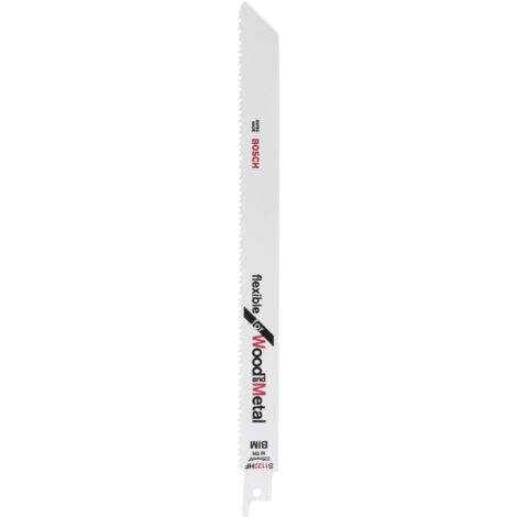 Bosch Professional 5 pezzi di lame per sega universale S 1122 HF Flexible for Wood and Metal (lunghezza 225 mm, accessorio per sega universale)