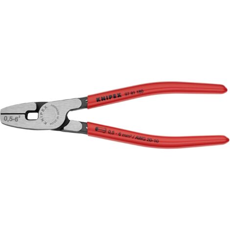 KNIPEX 97 81 180 Crimpatrici per terminali a bussola per crimpaggio frontale rivestiti in resina sintetica 180 mm