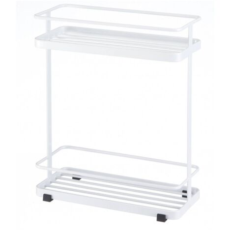 YAMAZAKI home Scaffale portaoggetti da bagno e doccia, taglia unica, bianco (1/3)