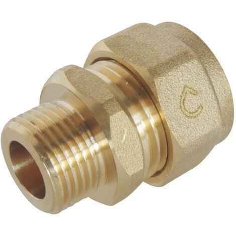SOMATHERM FOR YOU - Compressione Raccordo diritto (vite) per PEX Ø16 pipe - Maschio 12/17 (3/8 '') (1/2)