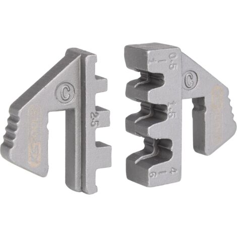 KS Tools 115.1417 Coppia di matrici per spina piatta, 4,8 e 6,3 mm, Ø 0,5 - 6,0 mm