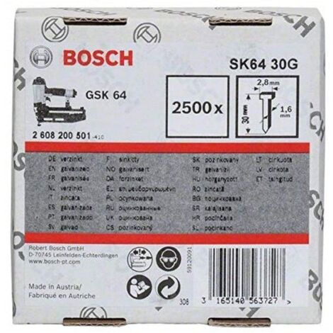Bosch 2608200506 SK64 55G - Chiodo con testa svasata, 1,6 mm, 16 g
