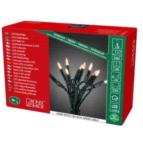 Konstsmide Next Generation - Stringa di 200 luci a LED statiche, Stile Tradizionale, Colore Bianco Caldo (1/4)