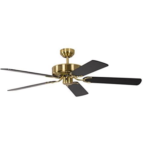 Pepeo Gmbh Ventilatore da Soffitto Potkuri, Ottone Satinato / Nero, 132 Cm (1/4)