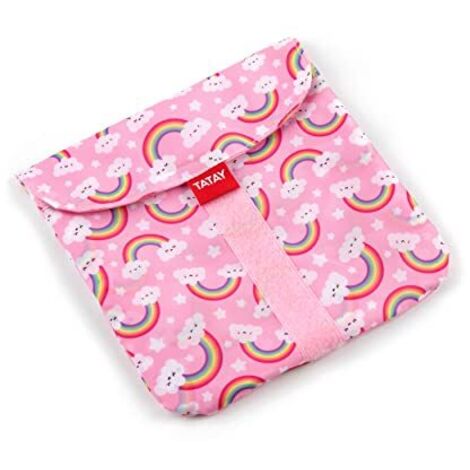TATAY Porta Merenda per Bambini Riutilizzabile, Ideale per Porta Panino o Snack, Adattabile, Facile da pulire, Senza BPA, Personalizzabile. Arcobaleno. Dimensioni 18 x 0,3 x 18 cm (1/4)