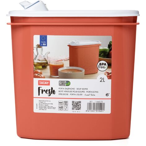 Tatay Porta Zuppa Fresh 2L - Senza BPA, Per Gazpacho E Liquidi, Lavabile In Lavastoviglie