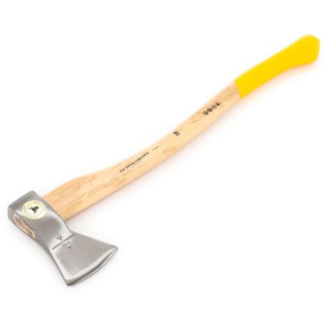OCHSENKOPF Ascia Forestale Universal Gold, Proteggi Lama, Manico in Noce Americano, Tagliente Lucidato 120 mm, Lunga 700 mm, Ascia Multiuso, Ox 20 H-1257