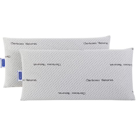 Todocama - Cuscino Naturale, Composto da Un Nucleo viscoelastico al 100% con Particelle di Carbonio Attivo Che riducono i Cattivi odori e umidità. Confezione da 2 Pezzi - 75 cm
