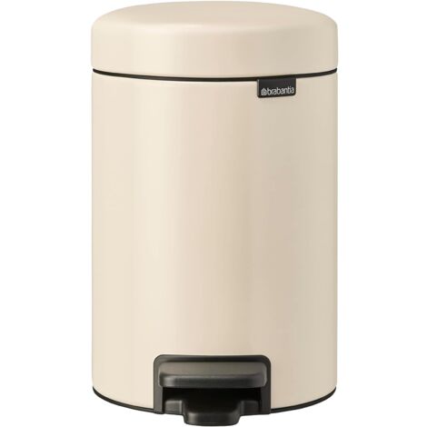 HOMCOM Pattumiera A Pedale 5L In Metallo Bianco - Secchio Estraibile Con Maniglia, Compatta Per Cucina E Bagno - 29x14x32 Cm