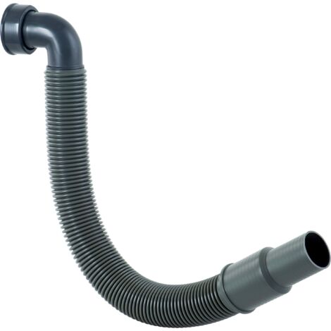Cornat Tubo di Scarico Flessibile a 90° -1 1/2" x 40/50 mm-per collegare Il connettore fognario-Realizzato in plastica Riciclata-Imballaggio riciclabile / T353307R, Grigio, Piccolo