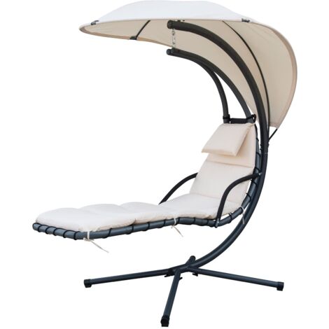 Gardenia Amaca Poltrona Sdraio Sospesa a Dondolo con Parasole Kelly Beige