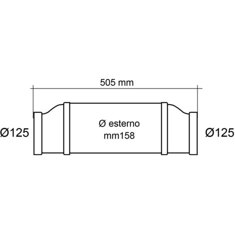 Silenziatore Per Ventilazione Ø 125mm Con Isolamento 25mm - Riduzione Rumori Per Impianti Aeraulici - Foto 6