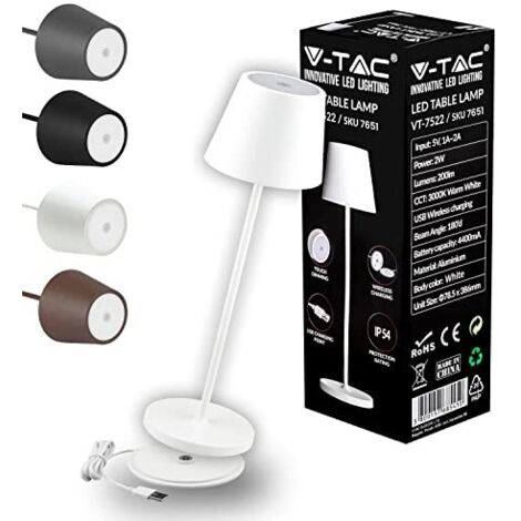 LAMPADA LED RICARICABILE DA TAVOLO BAR GIARDINO SENZA FILI DIMMERABILE
