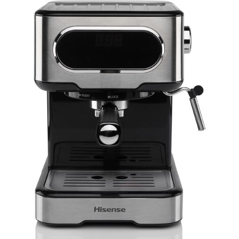 Hisense Macchina da Caffè Manuale HSCM15DBK 15 Bar Capacità 1,5 Litri Lancia Vapore Potenza 1100 Watt Schermo Touch Inox