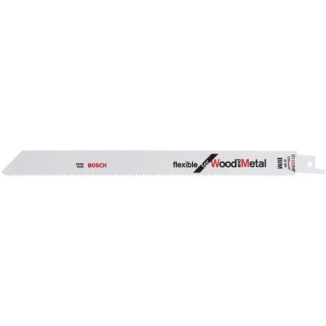 Bosch Professional 2 pezzi di lame per sega universale S 1122 HF Flexible for Wood and Metal (lunghezza 225 mm, accessorio per sega universale)