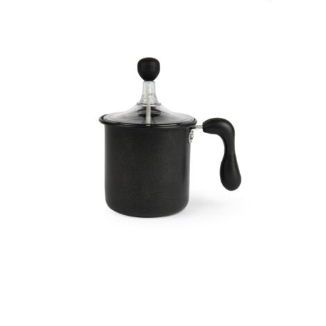 Excelsa Cappuccino Time Creamer Montalatte a Mano, 6 Tazze, Nero