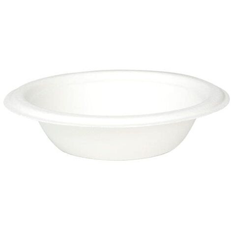GREENBOX Set di 50 ciotole monouso in canna da zucchero, compostabili, biodegradabili, piatti fondi, scodelle per pasta, ciotole da 250 ml, rotonde, 16 cm (1/5)