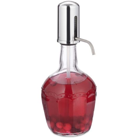 Relaxdays Caraffa In Vetro, Set Di 2 Bottiglie D'Acqua Da 1 Litro Tappo In Bambu Brocca Con Etichette Trasparente 88416077