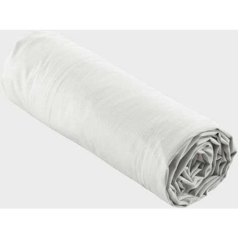 douceur d'intérieur, Lenzuolo con angoli, 180 x 200 cm, percalle bianco, percalle di cotone
