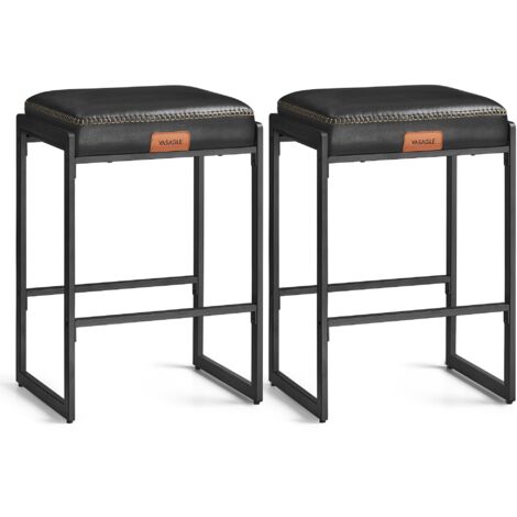 Sgabelli Da Bar Set Di 2 - PU Imbottiti, Altezza 66 Cm, Nero - Foto 5