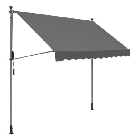 SONGMICS Tenda a Morsetto, 300 x 130 cm, Tenda da Balcone, Regolabile in Altezza, con Manovella, Protezione dal Sole, per Balcone, Terrazza, Giardino, Antracite GSA313G02 (1/5)