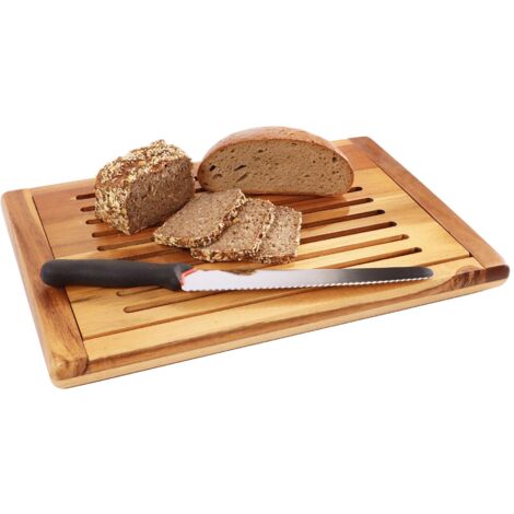 APS 883 - Tagliere per pane, 47,5 x 32 cm, altezza 2 cm, in legno di acacia, scomparto rimovibile per briciole (1/5)